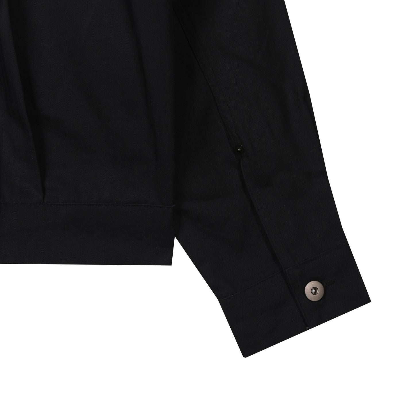 Black Herringbone Essential Classic Trucker Jacket