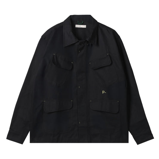 Black Herringbone Essential Jungle Field Jacket