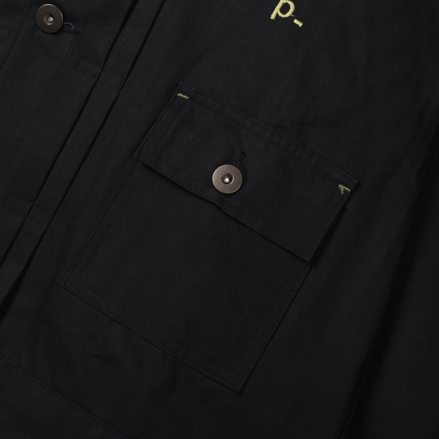 Black Herringbone Essential Classic Trucker Jacket