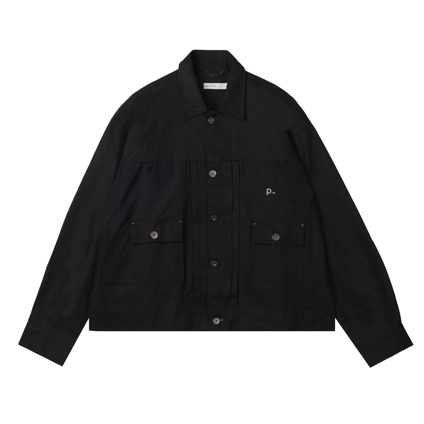 Black Herringbone Essential Classic Trucker Jacket