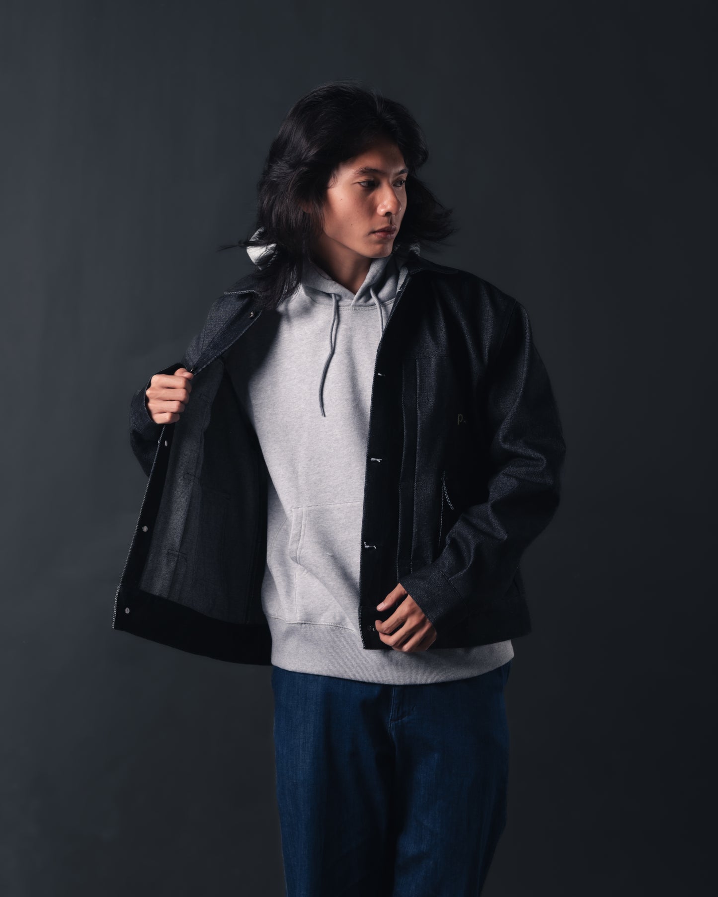 Black Denim Essential Classic Trucker Jacket