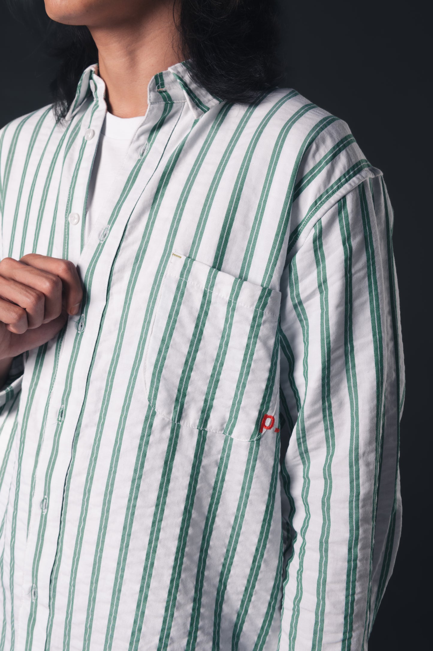 Striped Green Essential Regular Shirt