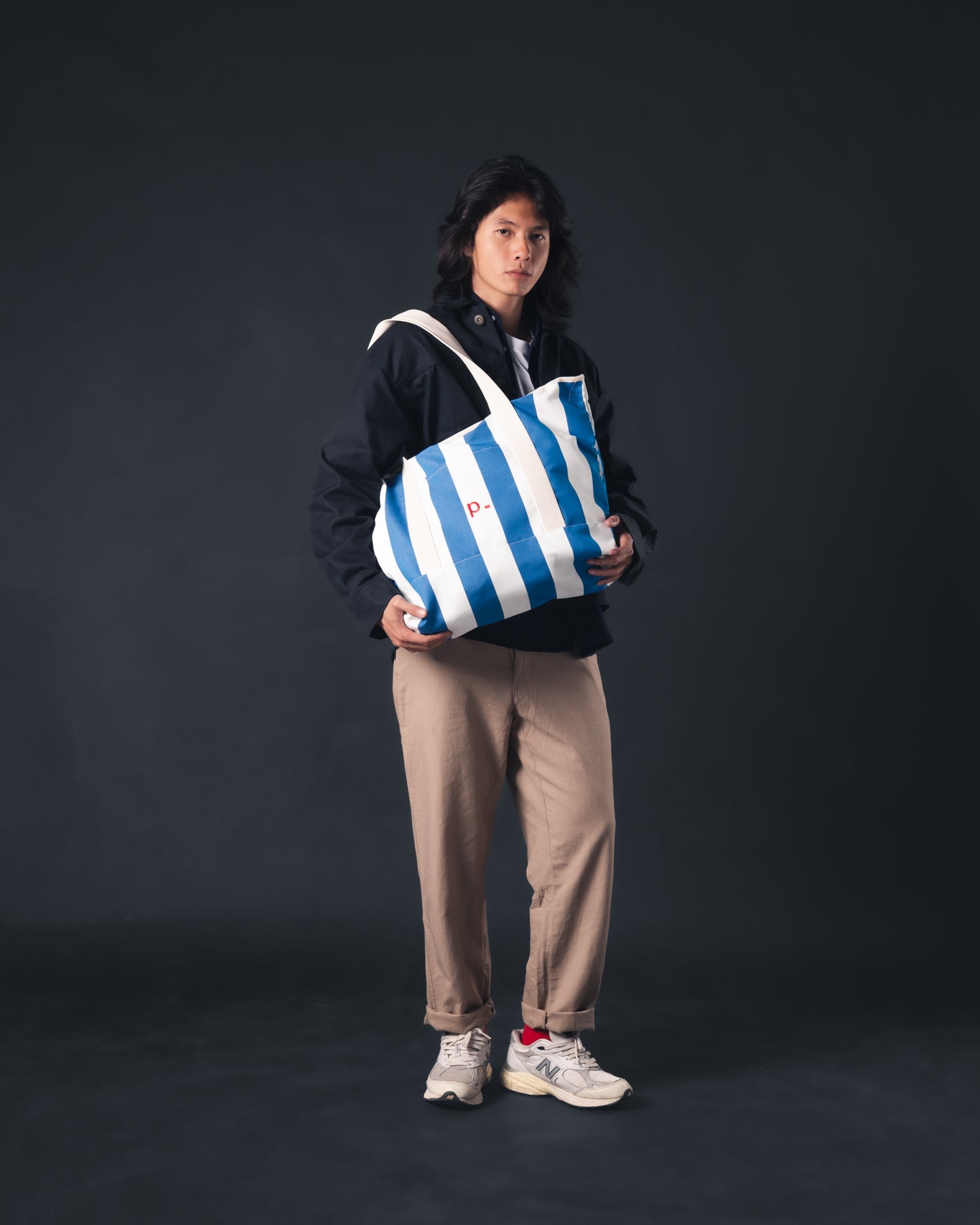Striped Blue Everyday Boat Totebag
